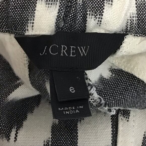 J. Crew Seaside Jogger Pant Ikat Cream Gray Print Pull On Pants sz 6 - Picture 5 of 11